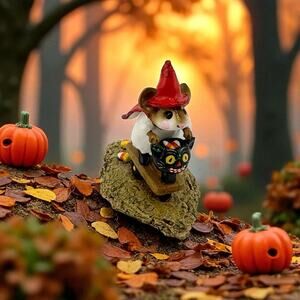 Wee Forest Folk "Scooting w/the Loot" 2003 M-296 Halloween D Petersen Retired